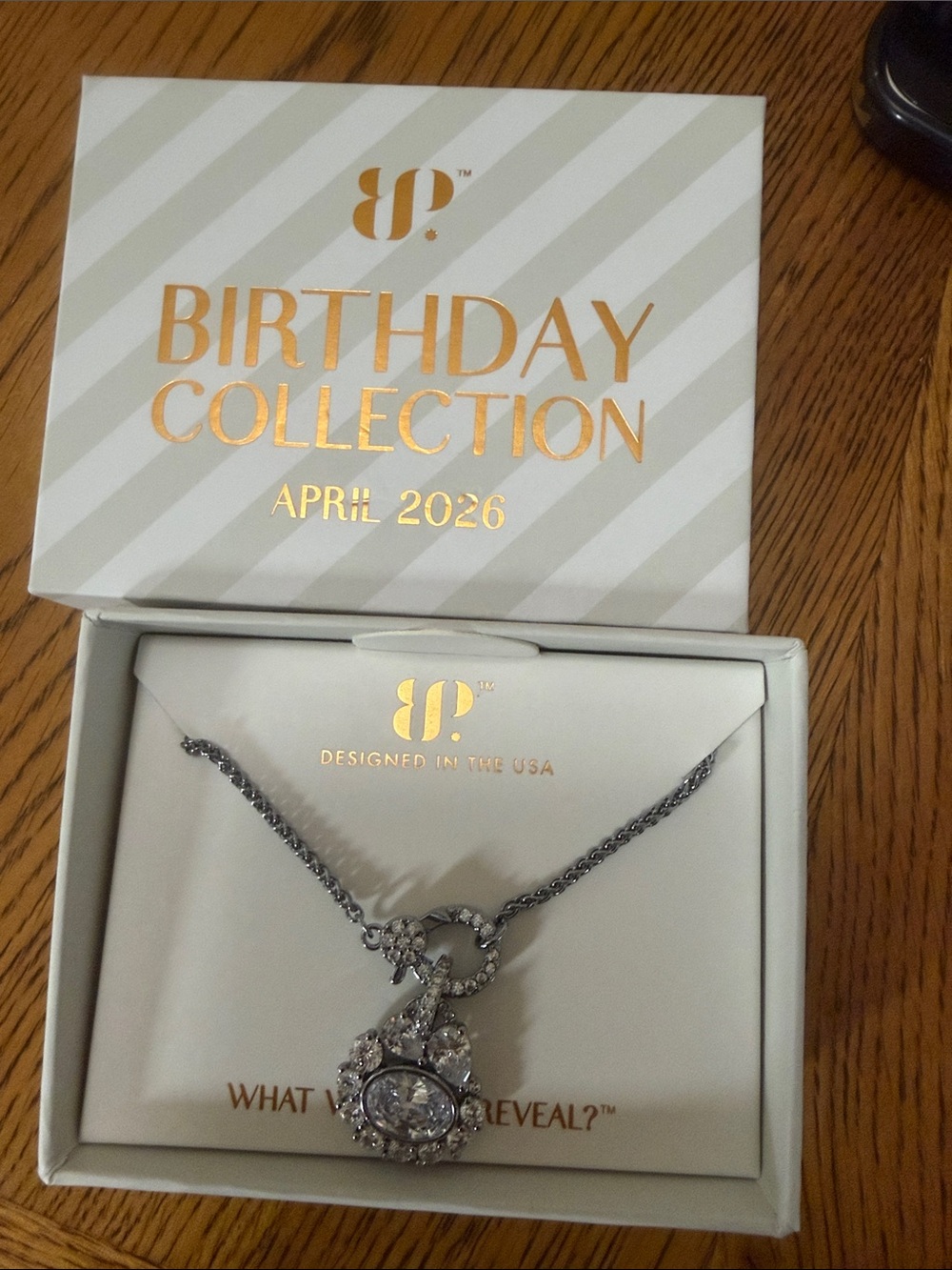 Birthday Collection April 2026 Silver Crystal Pendant Necklace